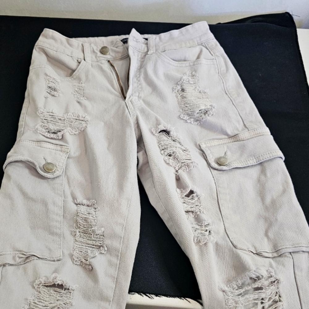 Fashion Nova Distressed Cargo Pants